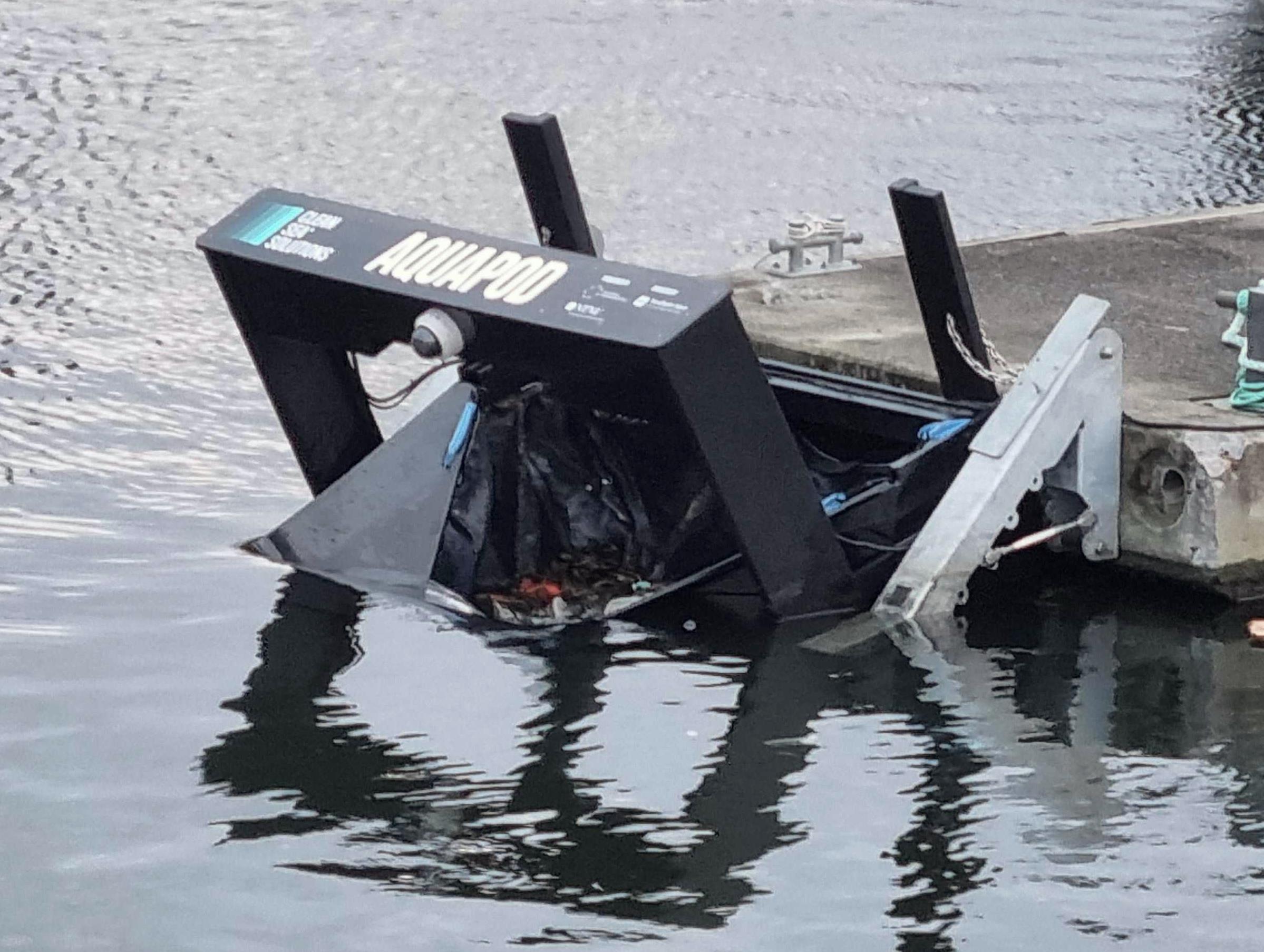 Aquapod dockside collection unit installed on a jetty in Brattørkaia, Trondheim